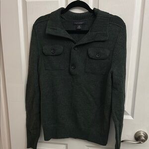 Banana Republic 100% Extra Fine Merino Wool Knit Pullover Forest Green Sweater